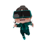 3d girl using vr goggles