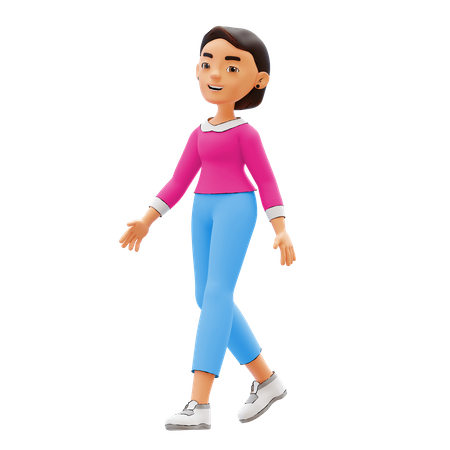 Girl walking  3D Icon