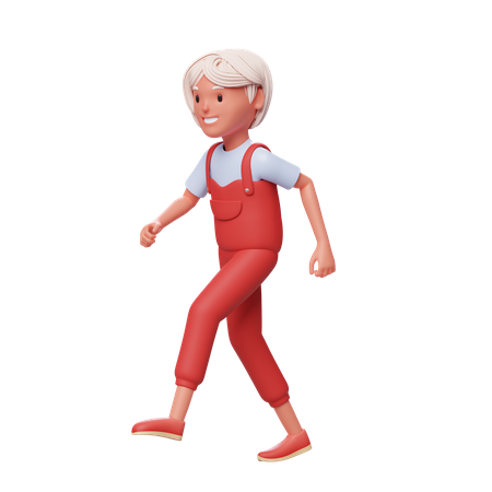 Girl Walking  3D Illustration