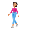 woman walking 3d logo