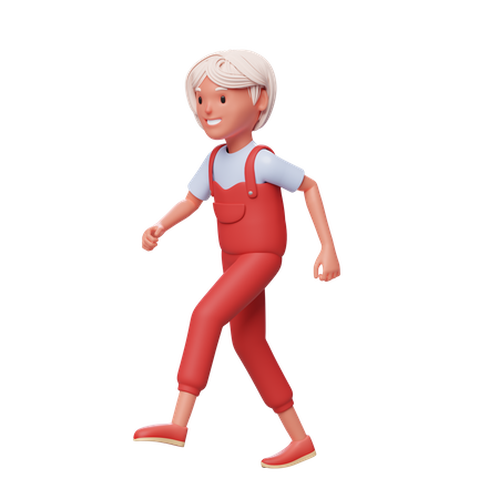 Girl Walking 3D Illustration
