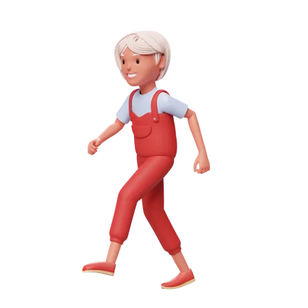 Girl Walking  3D Illustration