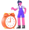 Girl With Alarm Clock