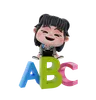 Girl with alphabets