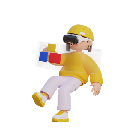 Girl With Apple Vision Pro  3D Icon
