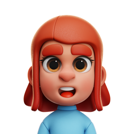 GIRL WITH BLUE SHIRT  3D Icon