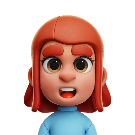 GIRL WITH BLUE SHIRT  3D Icon