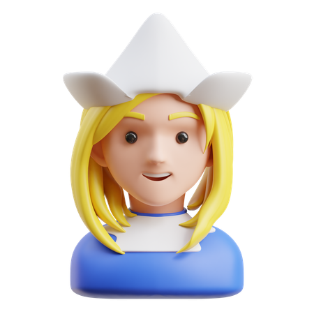 Girl with cap  3D Icon