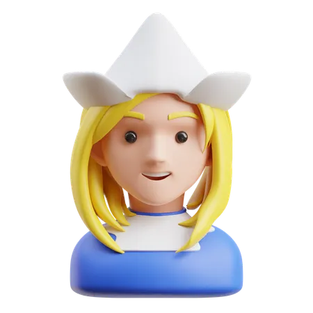 Girl with cap  3D Icon
