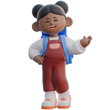 Girl with Explaining  3D Icon