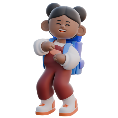 Girl with Funny Activity  3D Icon