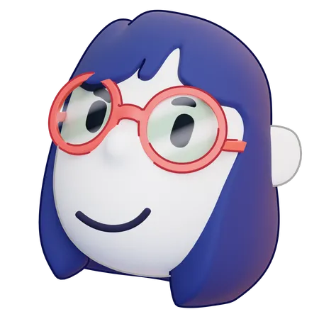 Girl with glasses  3D Icon