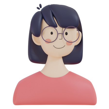 Girl with Glasses 3D Illustration