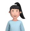 Girl with hair tied