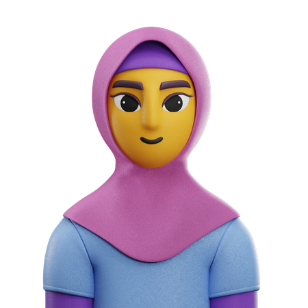 Girl with Hijab  3D Icon