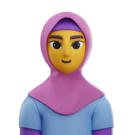 Girl with Hijab  3D Icon