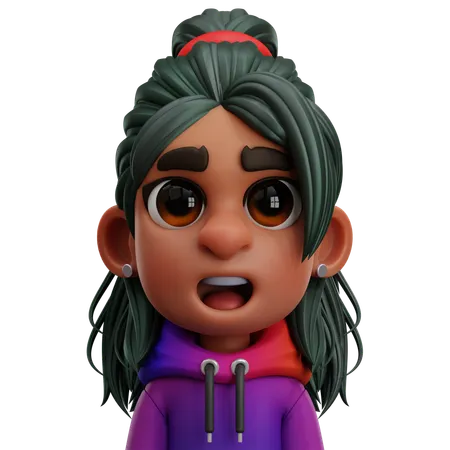 GIRL WITH HOODIE  3D Icon