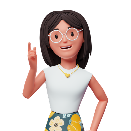 Girl with idea  3D Icon