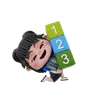 Girl with numbers