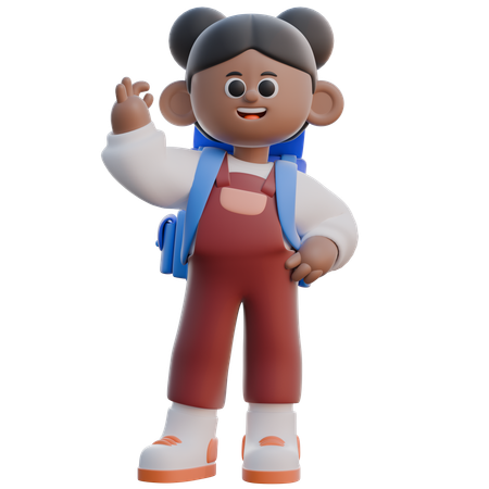 Girl with Okay pose  3D Icon