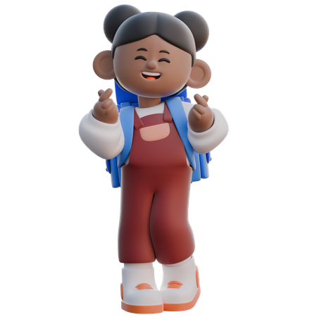 Girl with Saranghaeyo  3D Icon