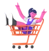 Girl With Shopping Cart