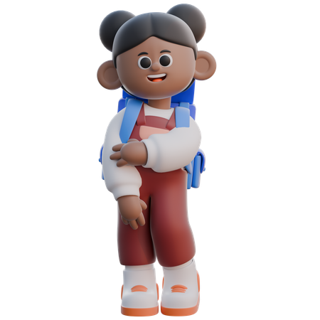 Girl with Shy pose  3D Icon