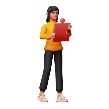Girl With Solution  3D Icon