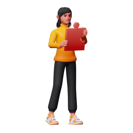 Girl With Solution 3D Illustration