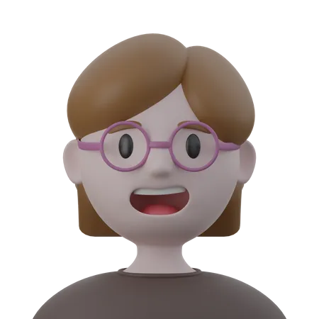 Girl With Specks  3D Icon