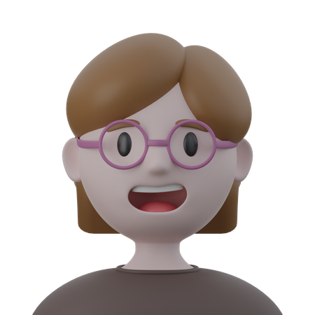 Girl With Specks 3D Icon