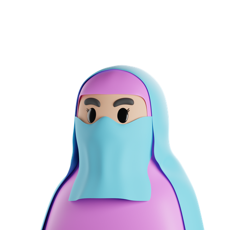 Girl With Veil  3D Icon