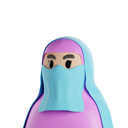 Girl With Veil  3D Icon