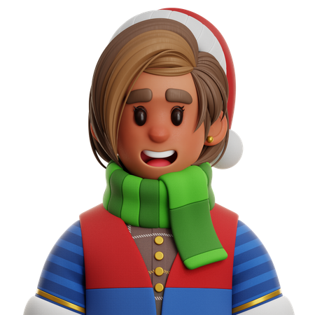 Girl With Vest  3D Icon