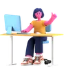Girl working on computer
