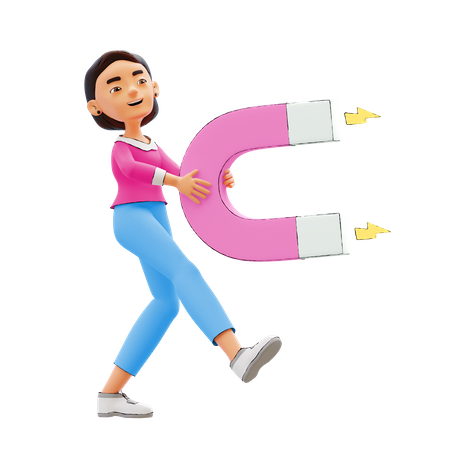 Girl working on customer oriented marketing  3D Icon