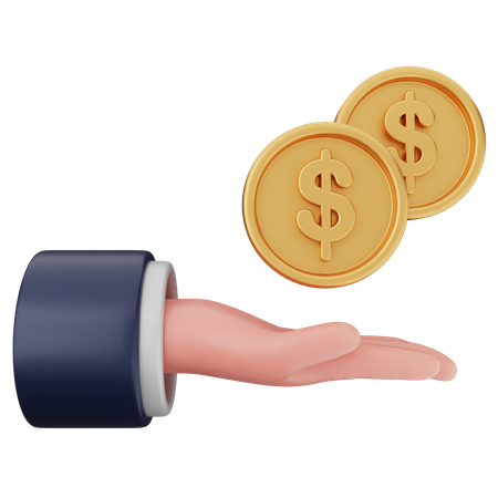 Give Coins Dollar  3D Icon