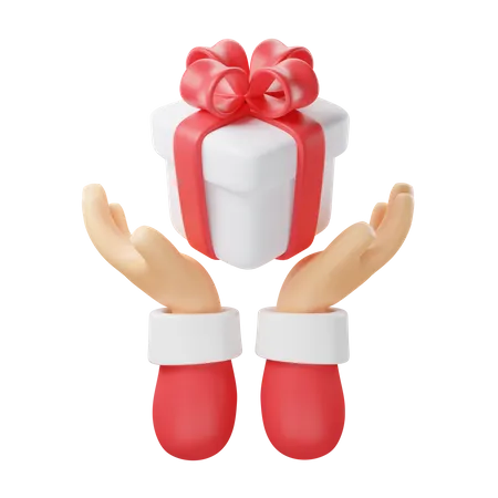 Hand And Gift For Christmas Illustration 3 D Icon 3D Icon