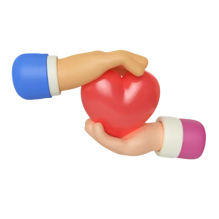 Give Heart Hand Gesture  3D Illustration