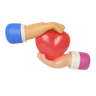 give heart hand gesture 3d