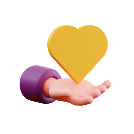 Give Love Hand Gesture  3D Illustration