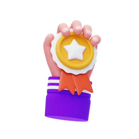 Give Medal Hand Gesture  3D Icon