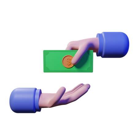 Give Money  3D Illustration