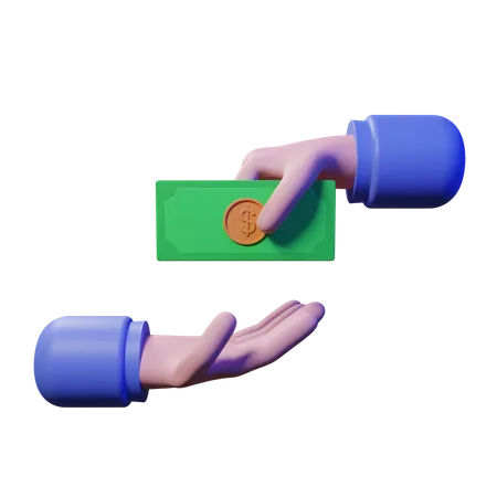 Give Money  3D Illustration