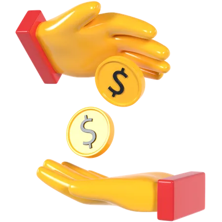 Give Money  3D Illustration