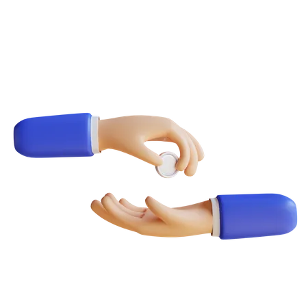 Give Money Hand Gesture  3D Illustration