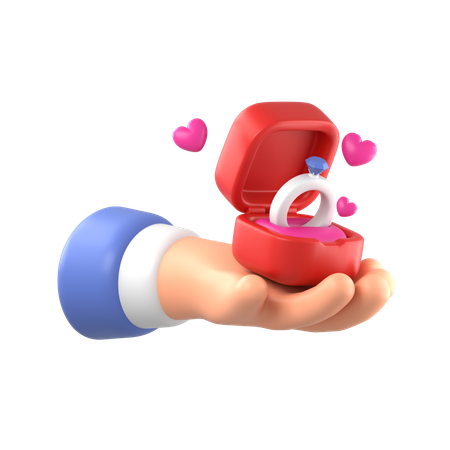 Give Valentine Ring  3D Icon