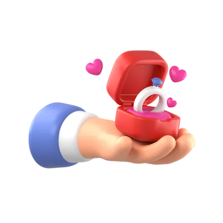 Give Valentine Ring  3D Icon