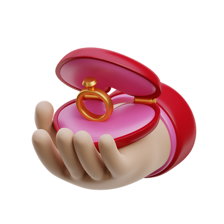 Give Valentine Ring  3D Icon