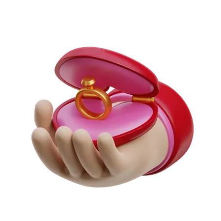 Give Valentine Ring  3D Icon